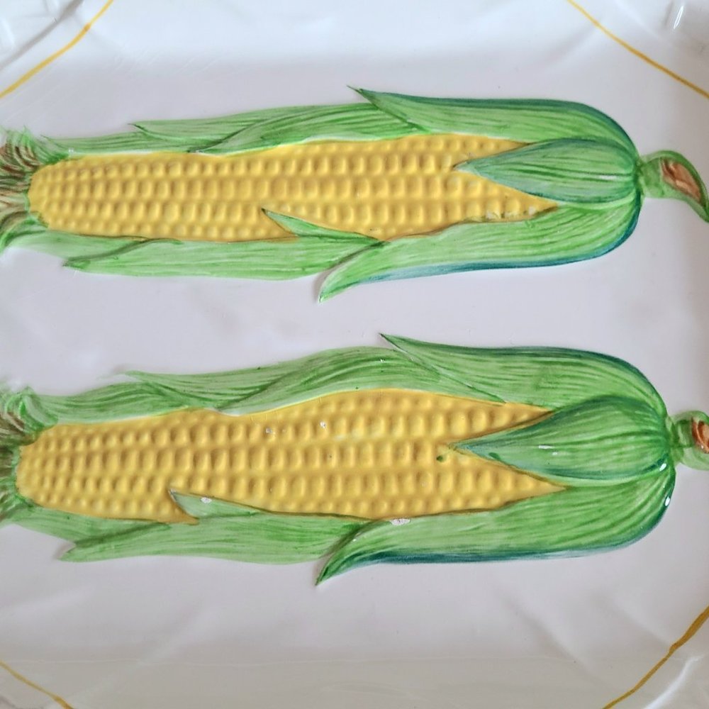 Vintage ceramic plate for corn. Made in Japan. - Picture 5 of 7